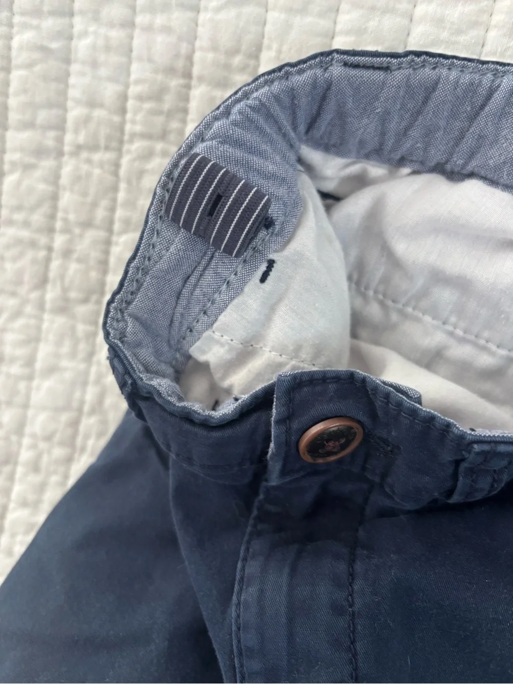 Boys Navy Cotton Chino Shorts size 6
